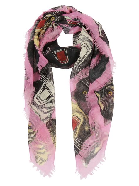 gucci tiger face scarf|Gucci print head scarf.